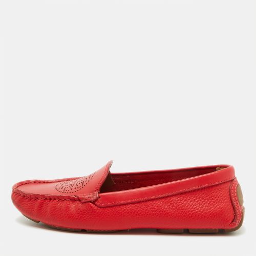 Tory Burch Red Leather Perforated Logo Slip On Loafers Size 37 - Tory Burch - Modalova