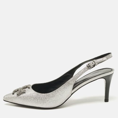 Tory Burch Silver Glitter Eleanor Slingback Pumps Size 38 - Tory Burch - Modalova