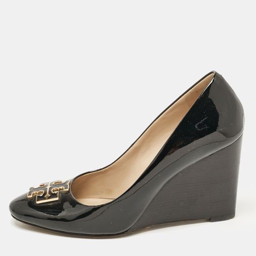 Tory Burch Black Leather Leticia Wedge Pumps Size 37 - Tory Burch - Modalova