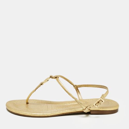 Tory Burch Gold Leather Thong Slingback Flat Sandals Size 36 - Tory Burch - Modalova