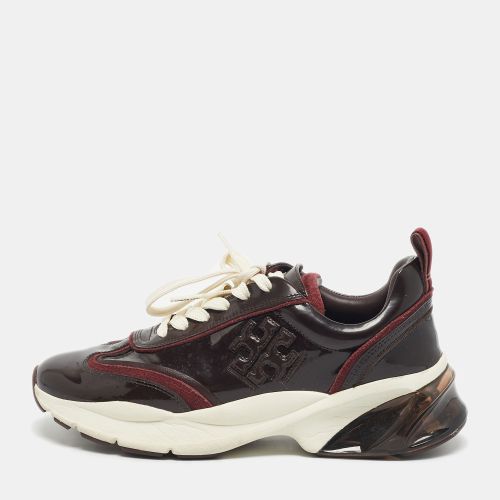 Tory Burch Burgundy Suede and Patent Leather Low Top Sneakers Size 39.5 - Tory Burch - Modalova