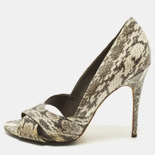 Size 39 Snakeskin Leather Open Toe Pumps - Tory Burch - Modalova