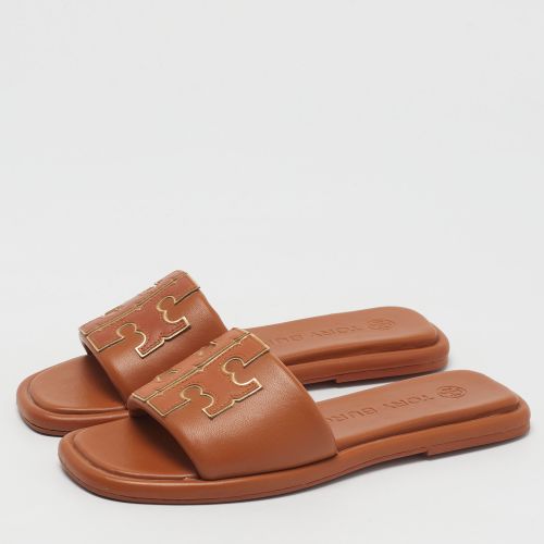 Double T Size 36 Leather Flat Slide - Tory Burch - Modalova