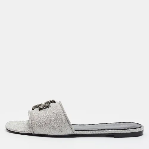 Eleanor Pave Size 38 Glitter Flat Slide - Tory Burch - Modalova