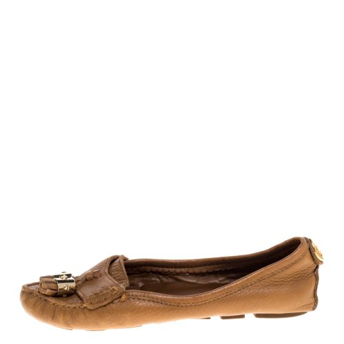 Leather Lawrence Tassel And Logo Embellished Loafers Size 36.5 - Tory Burch - Modalova