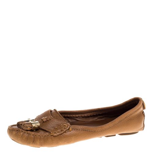 Tory Burch Tan Leather Lawrence Tassel And Logo Embellished Loafers Size 36.5 - Tory Burch - Modalova