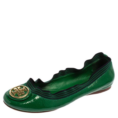 Tory Burch Green Patent Leather Caroline Ballet Flats Size 38.5 - Tory Burch - Modalova