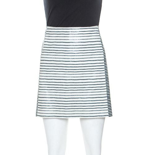 Tory Burch Bicolor Striped Leather Sorrel Skirt M - Tory Burch - Modalova