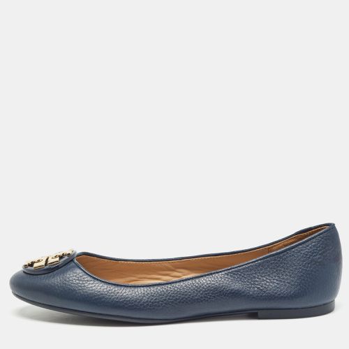 Tory Burch Navy Blue Leather Claire Ballet Flats Size 38.5 - Tory Burch - Modalova