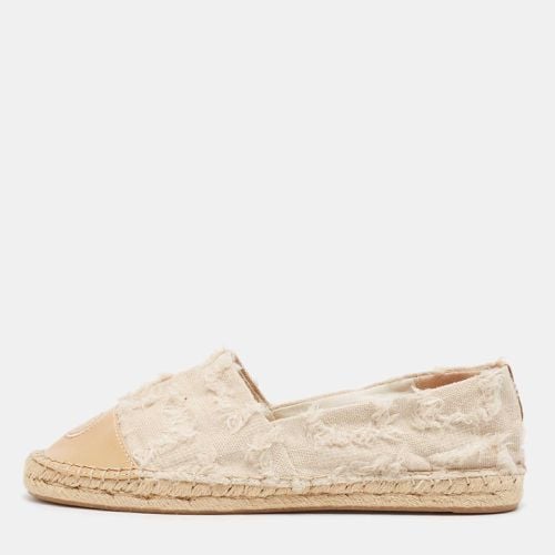 Tory Burch Two Tone Fabric and Leather Espadrille Flats Size 39.5 - Tory Burch - Modalova