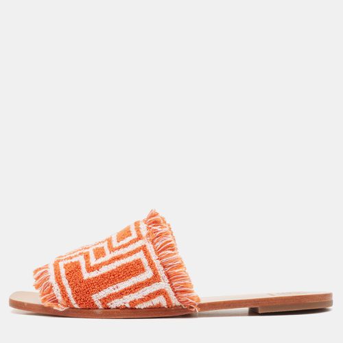 Tory Burch Orange/White Terry Cloth Flat Slides Size 39 - Tory Burch - Modalova