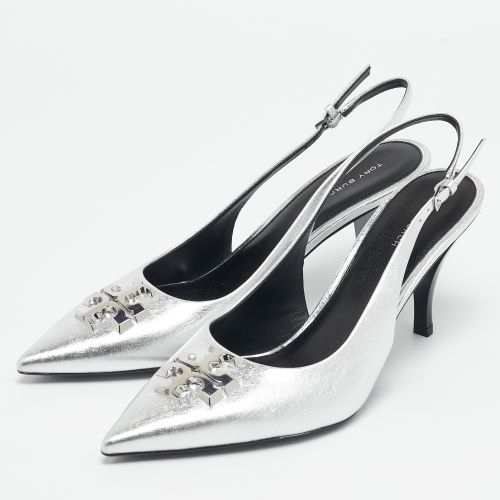 Leather Eleanor Slingback Pumps Size 39 - Tory Burch - Modalova