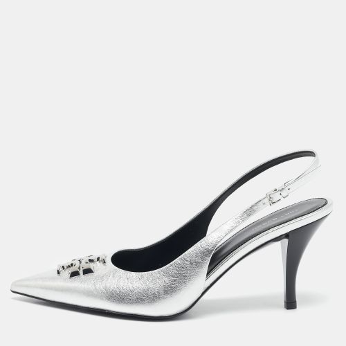 Tory Burch Silver Leather Eleanor Slingback Pumps Size 39 - Tory Burch - Modalova