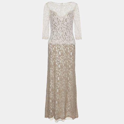 Tadashi Shoji Beige Lace Mermaid Cut Gown M - Tadashi Shoji - Modalova