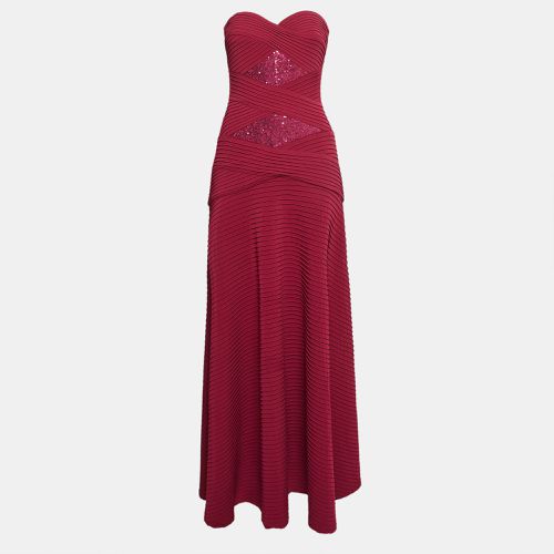 Tadashi Shoji Pink Sequin Embellished Jersey Strapless Gown XS - Tadashi Shoji - Modalova