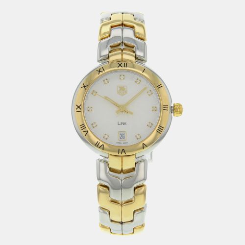 White 18K Gold Stainless Steel Link WAT1350.BB0957 Quartz Women's Wristwatch 34mm - Tag Heuer - Modalova