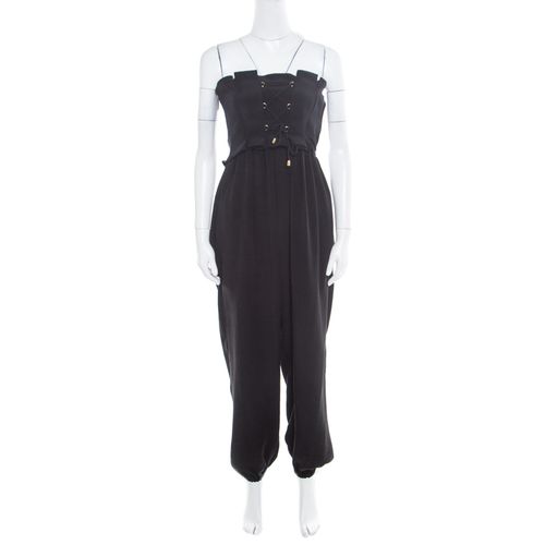 London Silk Criss Cross Detail Strapless Harem Jumpsuit S - Temperley - Modalova