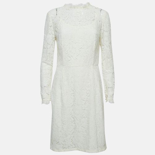 Temperly London Off-white Floral Lace Cut-out Short Dress L - Temperly london - Modalova