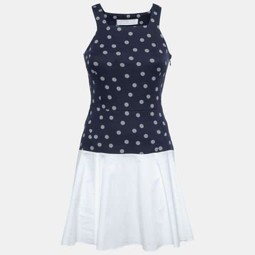 Thakoon Addition Navy Blue and White Polka Dot Cotton Sleeveless Flared Dress XS - Thakoon - Modalova