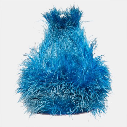 The Attico Blue Faux Feather Halter Neck Top M - The Attico - Modalova