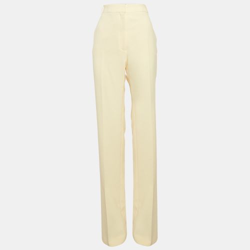 The Attico Pastel Yellow Stretch Crepe Straight Leg Trousers L - The Attico - Modalova