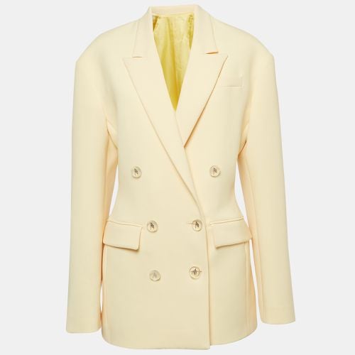 The Attico Pastel Yellow Stretch Crepe Double Breasted April Blazer M - The Attico - Modalova