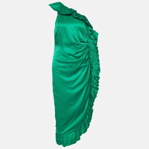 The Attico Green Cotton Blend Frilled One Shoulder Dress M - The Attico - Modalova