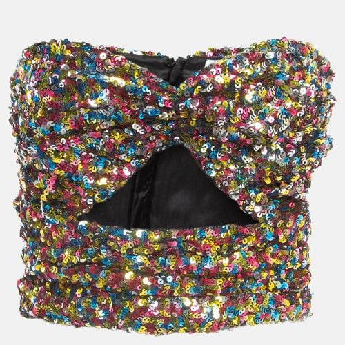 The Attico Multicolor Sequined Strapless Crop Top S - The Attico - Modalova