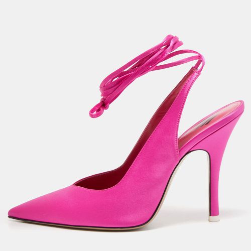 The Attico Pink Satin Venus Ankle Wrap Pumps Size 38 - The Attico - Modalova