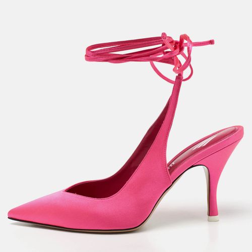 The Attico Pink Satin Venus Ankle Wrap Pumps Size 38 - The Attico - Modalova