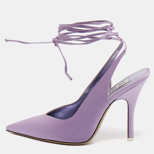 The Attico Purple Satin Venus Ankle Wrap Pumps Size 39 - The Attico - Modalova