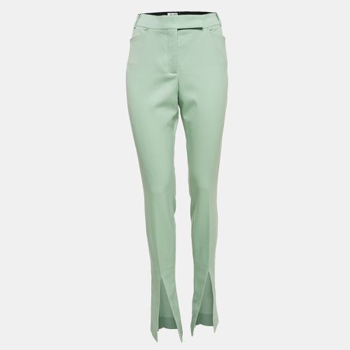 The Attico Green Wool Slit Detail Freja Skinny Pants M - The Attico - Modalova