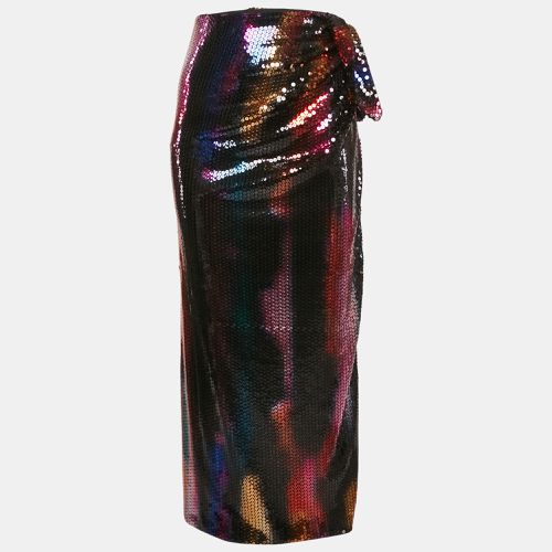 The Attico Multicolor Sequin Jersey Bow Detail Wrap Maxi Skirt XS - The Attico - Modalova