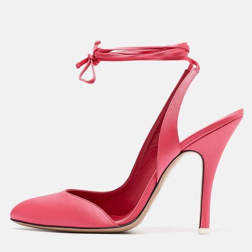 The Attico Pink Satin Carrie Ankle Wrap Pumps Size 40.5 - The Attico - Modalova