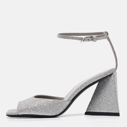 The Attico Silver Glitter Piper Ankle Strap Sandals Size 36 - The Attico - Modalova