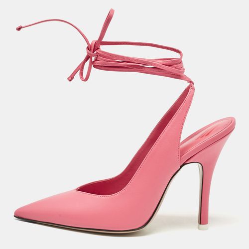 The Attico Pink Leather Venus Ankle Tie Pumps Size 38 - The Attico - Modalova