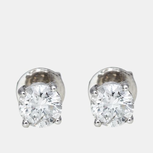 K White Gold 1 ct Diamond Earrings - The Diamond Edit - Modalova