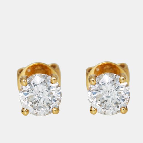 K Yellow Gold 1.01 ct Diamond Earrings - The Diamond Edit - Modalova