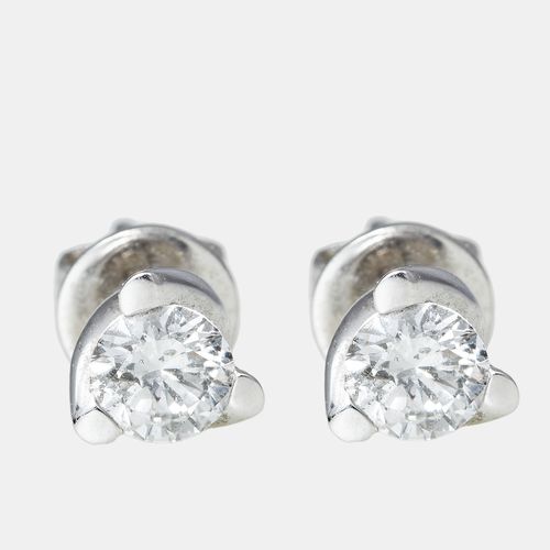 K White Gold 0.67 ct Diamond Earrings - The Diamond Edit - Modalova