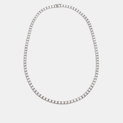 Elegant Diamond 12.75 cts 18k White Gold Tennis Necklace - The Diamond Edit - Modalova