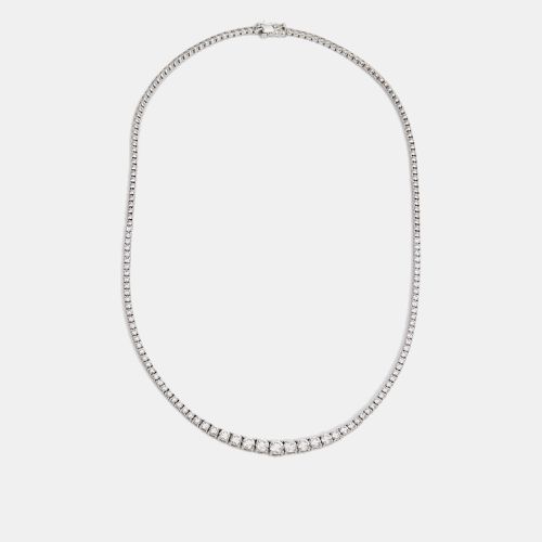 Classy Diamonds 4.56 cts 18k White Gold Graduating Necklace - The Diamond Edit - Modalova