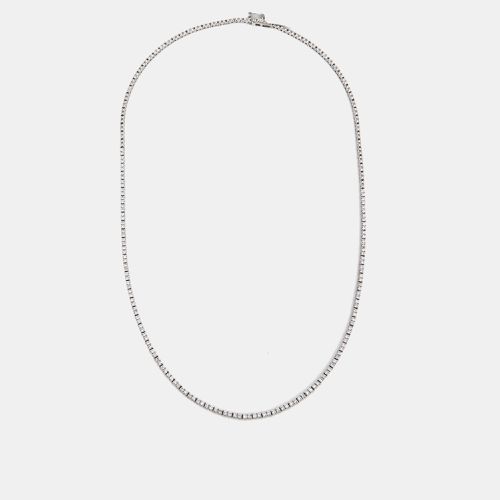 Elegant Diamond 1.68 cts 18k White Gold Tennis Necklace - The Diamond Edit - Modalova