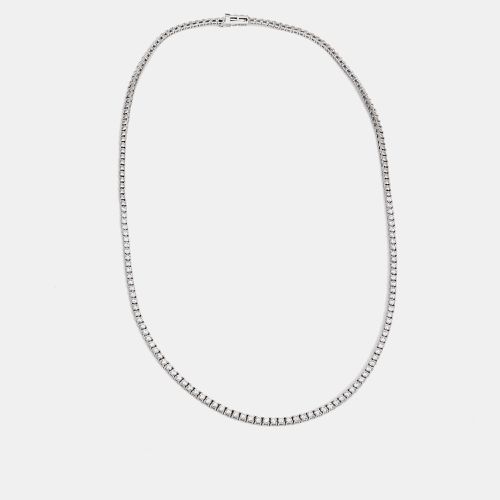 Elegant Diamond 2.97 cts 18k White Gold Tennis Necklace - The Diamond Edit - Modalova