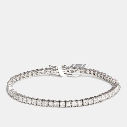 Elegant Princess Cut Diamond 6.00 ct 18k White Gold Tennis Bracelet - The Diamond Edit - Modalova