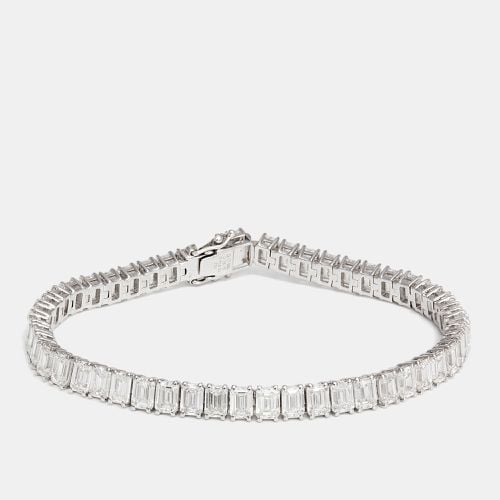 Classy Emerald Cut Diamond 15.75 ct 18k White Gold Tennis Bracelet - The Diamond Edit - Modalova