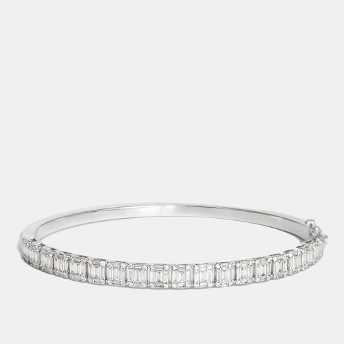 Classy Baguette and Round Diamonds 1.67 ct 18k White Gold Bracelet 16.5 - The Diamond Edit - Modalova