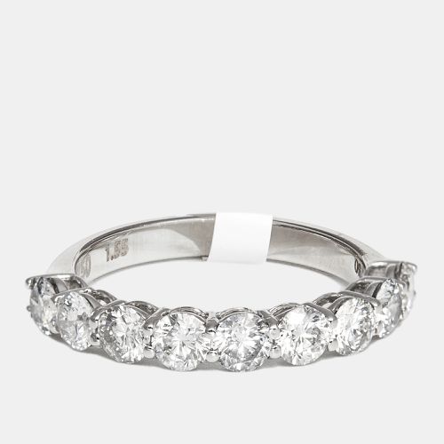 Elegant Round Diamond 1.55 cts 18k White Gold Half Eternity Ring Size 54 - The Diamond Edit - Modalova