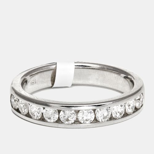 Classic Round Diamond 0.72 ct 18k White Gold Eternity Ring Size 54 - The Diamond Edit - Modalova