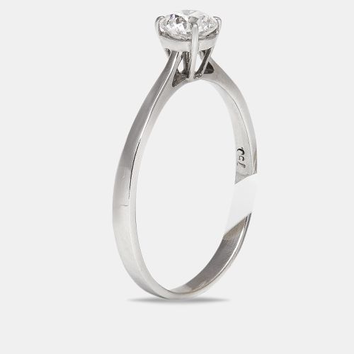 Solitare Diamond 0.62 ct 18k White Gold Wedding Ring Size 61 - The Diamond Edit - Modalova