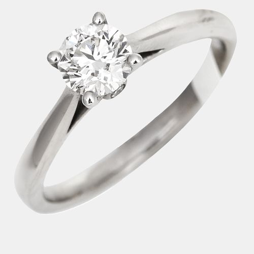 Solitare Diamond 0.55 ct 18k White Gold Wedding Ring Size 54 - The Diamond Edit - Modalova